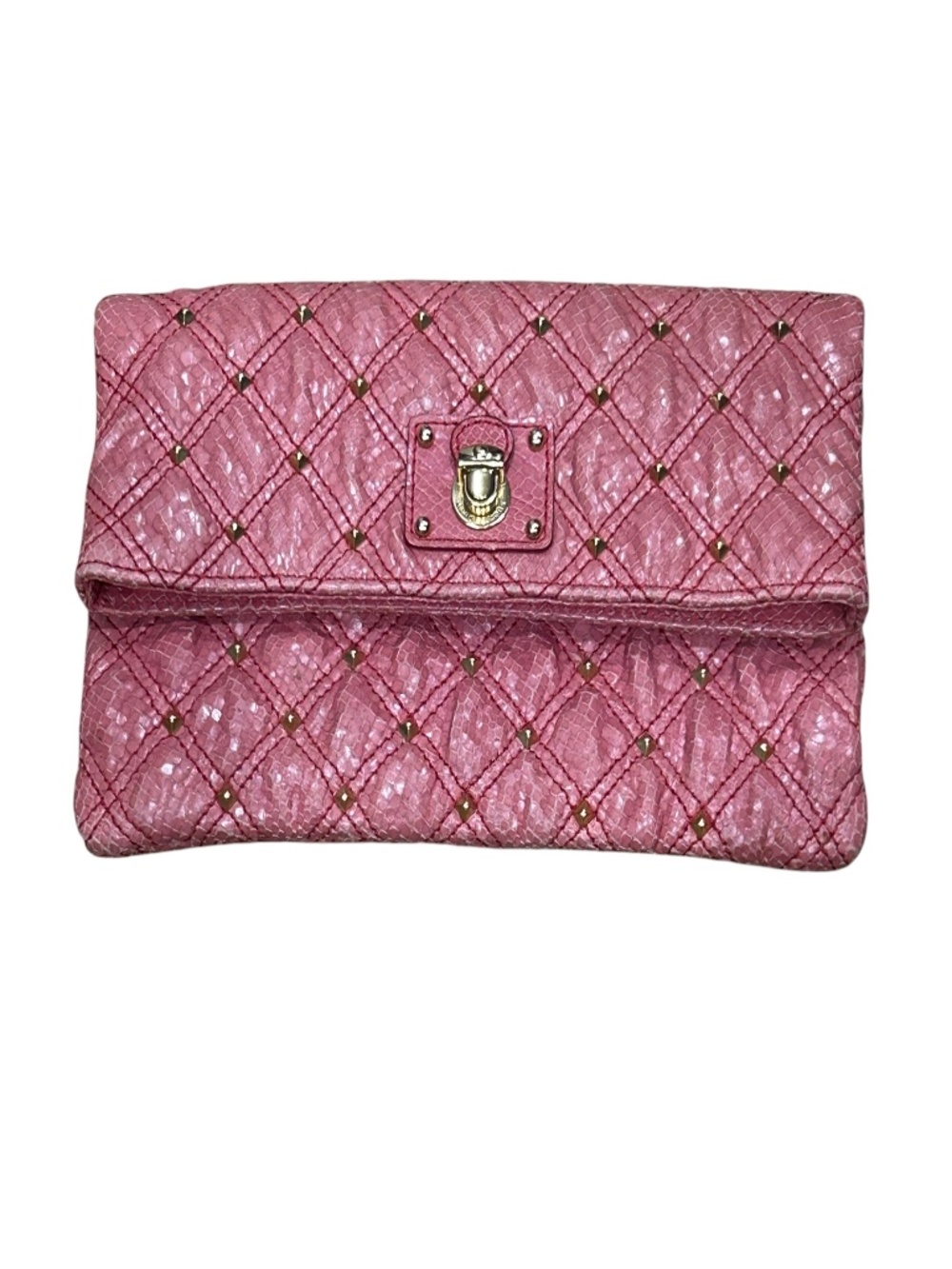 Marc Jacobs Eugine Clutch in Quilted Pink Leather with Studs 2010 Collection